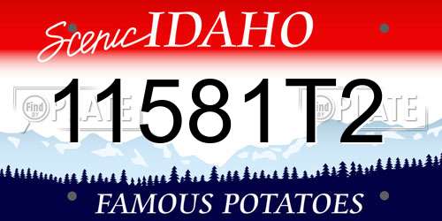11581T2 Idaho License Plate