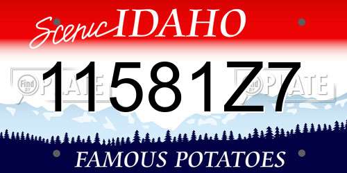 11581Z7 Idaho License Plate