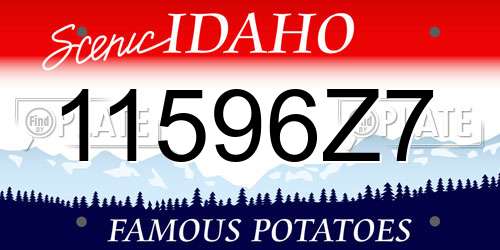 11596Z7 Idaho License Plate