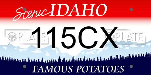 115CX Idaho License Plate