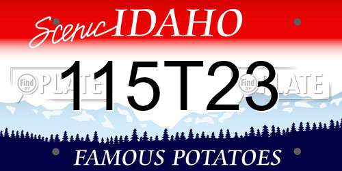 115T23 Idaho License Plate