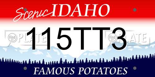115TT3 Idaho License Plate