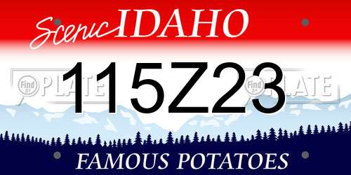 115Z23 Idaho License Plate
