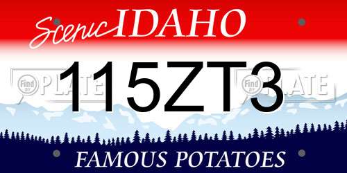 115ZT3 Idaho License Plate