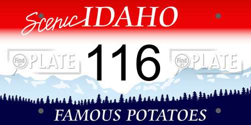116 Idaho License Plate
