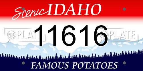 11616 Idaho License Plate