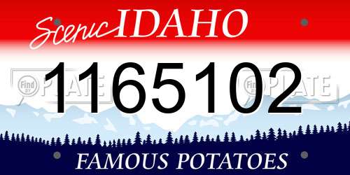1165102 Idaho License Plate