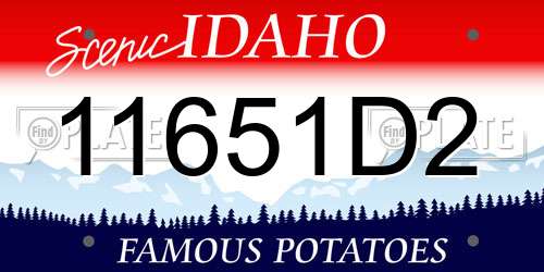 11651D2 Idaho License Plate