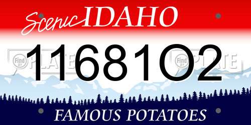 11681O2 Idaho License Plate