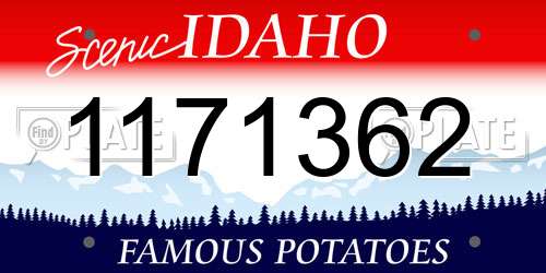 1171362 Idaho License Plate