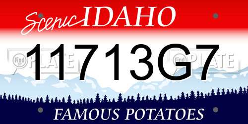 11713G7 Idaho License Plate