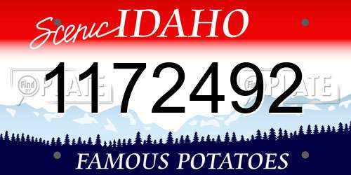 1172492 Idaho License Plate