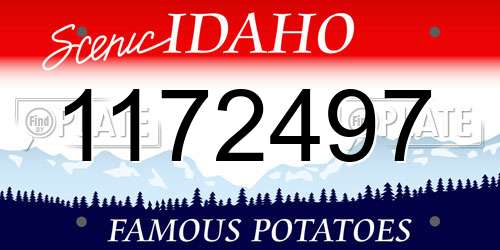 1172497 Idaho License Plate