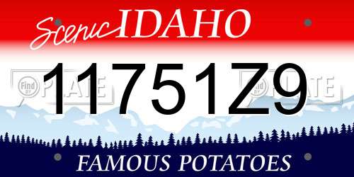 11751Z9 Idaho License Plate