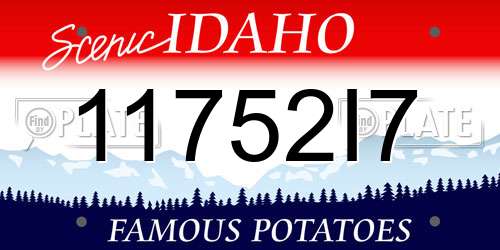 11752I7 Idaho License Plate