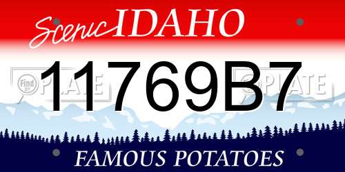 11769B7 Idaho License Plate