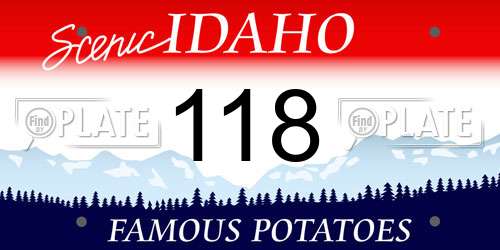 118 Idaho License Plate