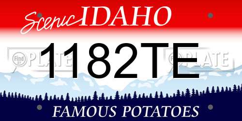 1182TE Idaho License Plate