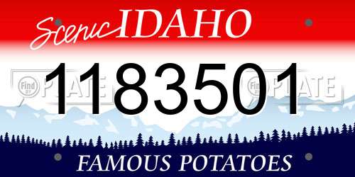 1183501 Idaho License Plate