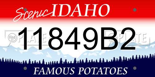 11849B2 Idaho License Plate