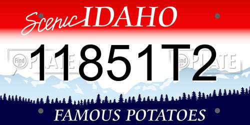 11851T2 Idaho License Plate