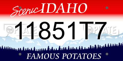 11851T7 Idaho License Plate