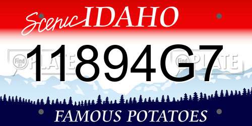 11894G7 Idaho License Plate