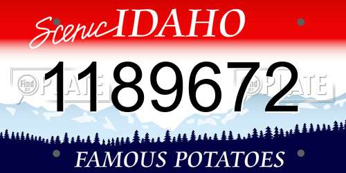 1189672 Idaho License Plate