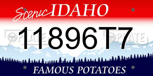 11896T7 Idaho License Plate