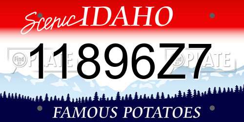 11896Z7 Idaho License Plate