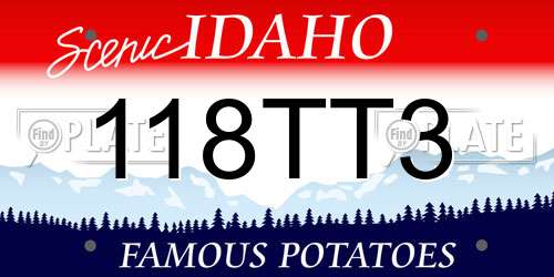118TT3 Idaho License Plate