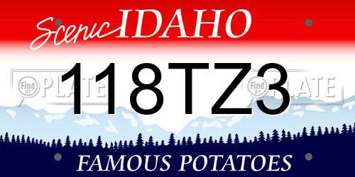 118TZ3 Idaho License Plate