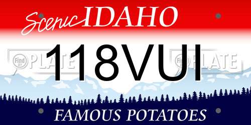 118VUI Idaho License Plate