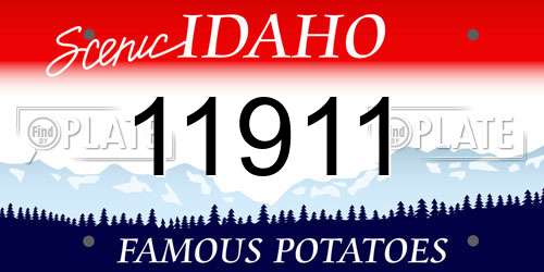 11911 Idaho License Plate