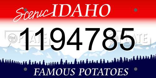 1194785 Idaho License Plate