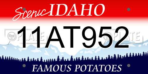 11AT952 Idaho License Plate