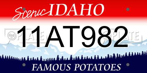 11AT982 Idaho License Plate