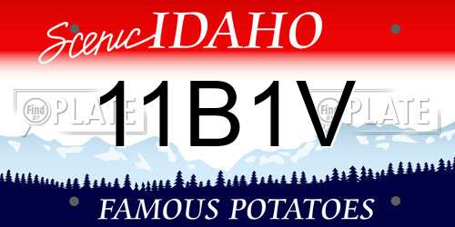 11B1V Idaho License Plate