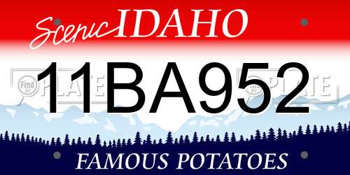 11BA952 Idaho License Plate