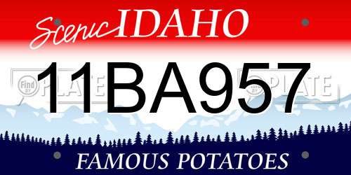 11BA957 Idaho License Plate