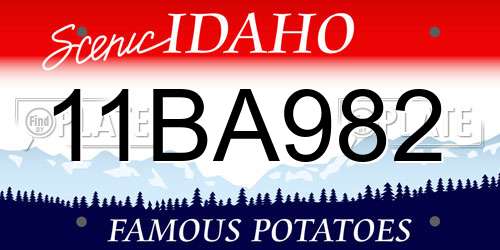 11BA982 Idaho License Plate