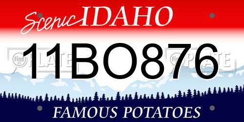 11BO876 Idaho License Plate