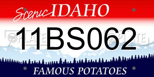 11BS062 Idaho License Plate