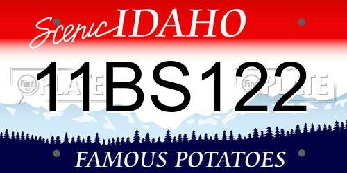 11BS122 Idaho License Plate