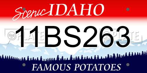 11BS263 Idaho License Plate