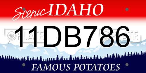 11DB786 Idaho License Plate