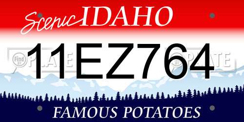 11EZ764 Idaho License Plate