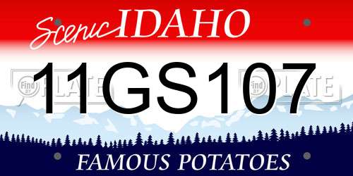 11GS107 Idaho License Plate