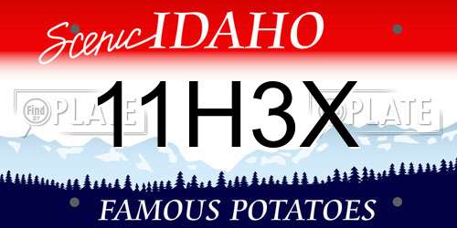 11H3X Idaho License Plate