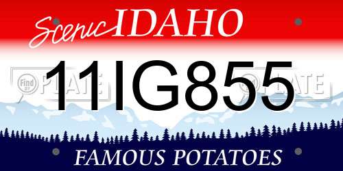 11IG855 Idaho License Plate
